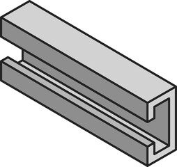 C shape equal rail profile, rolled metal product