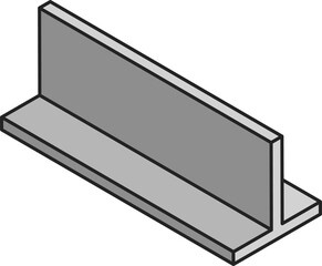 T shape angle rail profile, rolled metal product