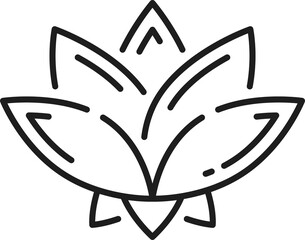 Waterlily hand drawn lotus outline line flower