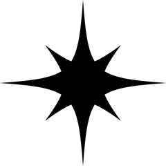 Star sparkle effect, silhouette of burst twinkle