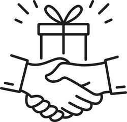 People making money from referral, shake hands