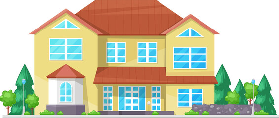 Luxury house, cottage or residence vector icon