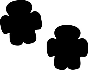 Rhino animal paw prints isolated steps trail trace