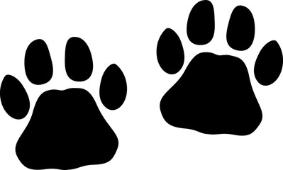 Panther wild animal paw prints wild cat step trail © Vector Tradition