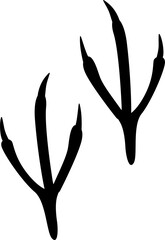 Sparrow fowl bird footprints silhouette icon