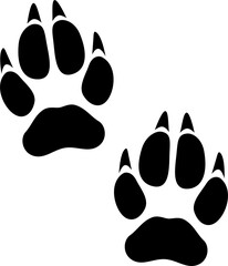 Wild fox animal footprints isolate paws steps icon