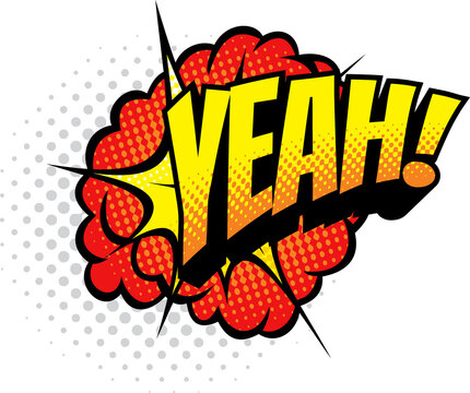 Boom bang burst yeah dialogue message, pop art