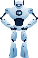 Cartoon robot, transformer kids toy, vector ai bot - obrazy, fototapety, plakaty