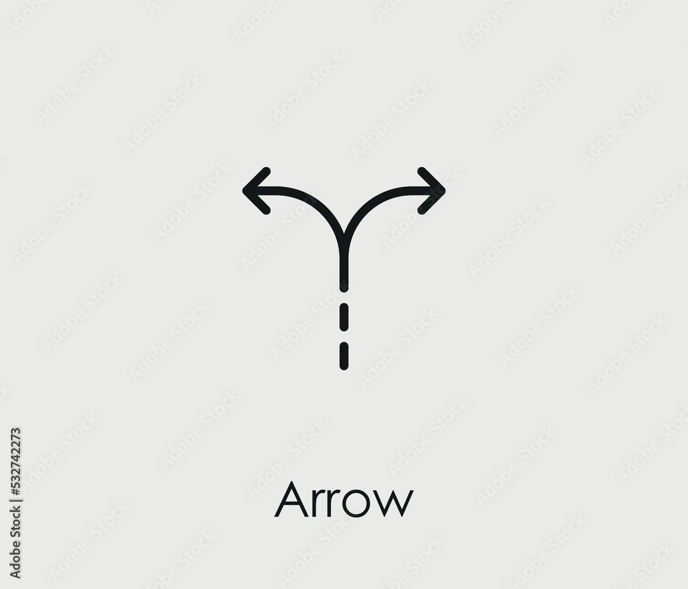Aufkleber arrow vector icon. editable stroke. symbol in line art style for design, presentation, website or mo