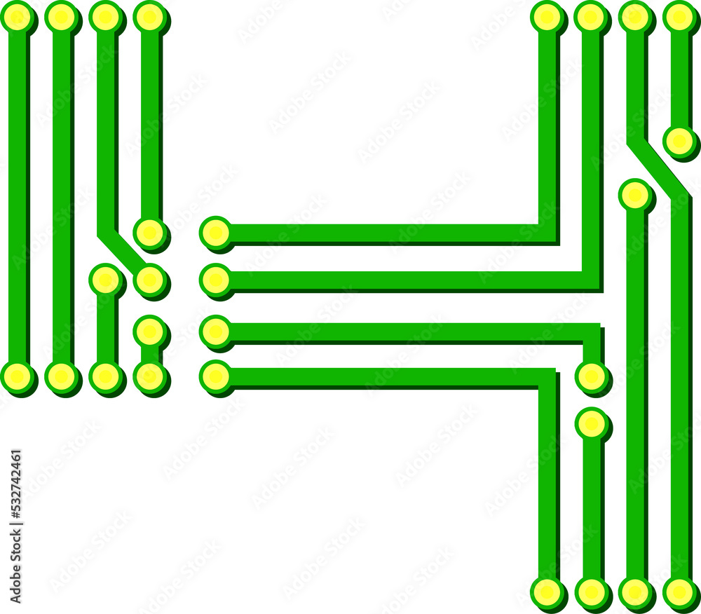 Poster 4 digit, number four figure computer data score