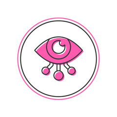 Filled outline Eye scan icon isolated on white background. Scanning eye. Security check symbol. Cyber eye sign. Vector