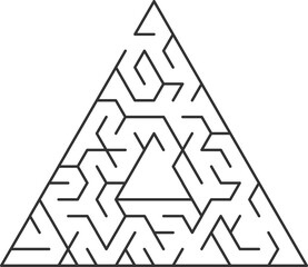 Fototapeta premium Maze game triangle shape rebus isolated riddle