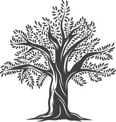 Oak tree or extra virgin olive oil plant symbol