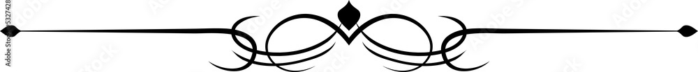 Poster Line with curves and swirls, fancy divider pattern