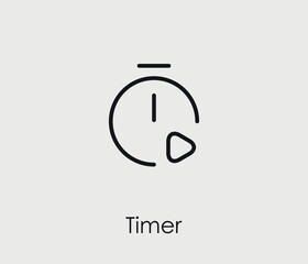 Timer vector icon. Editable stroke. Symbol in Line Art Style for Design, Presentation, Website or Mobile Apps Elements, Logo.  Timer symbol illustration. Pixel vector graphics - Vector