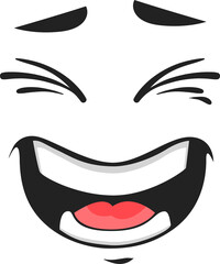Cartoon laughing face, vector happy emoji, laugh