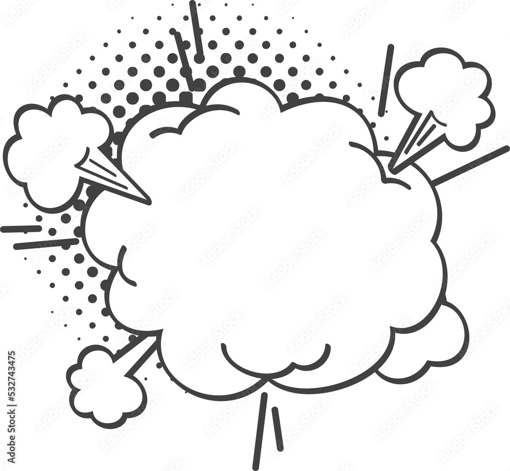 Poster empty clouds memo dialog message and chat doodles
