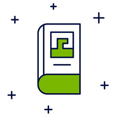 Fototapeta premium Filled outline Greek history book icon isolated on white background. Vector