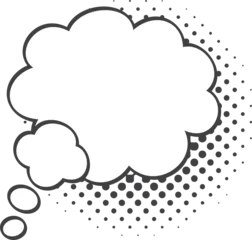 Behangcirkel Empty cloud memo dialog message, chat box doodle © Vector Tradition