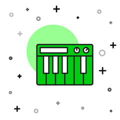 Filled outline Music synthesizer icon isolated on white background. Electronic piano. Vector