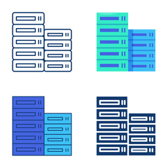 Server data storage icon set
