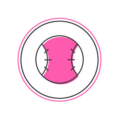Filled outline Baseball ball icon isolated on white background. Vector