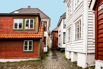 Fototapeta na wymiar street in Bergen Oslo