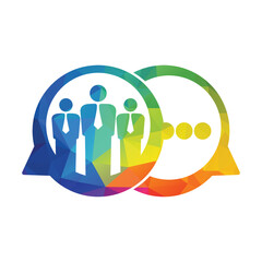 Business Chat Concept Logo Design.  Social Chat Logo Vector Design.