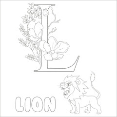 funny ABC coloring page for kids