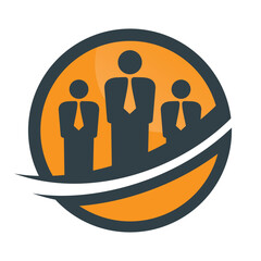 Minimal teamwork logo design. Leadership logo template.