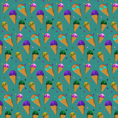 ice cream background green