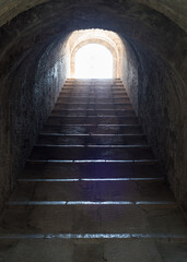  Dark creepy stairwell like a dungeon