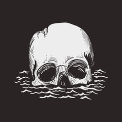 skull head chill on water
