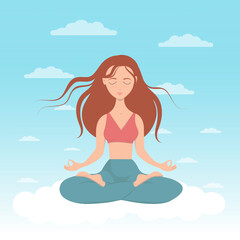 Beautiful girl during the meditation 