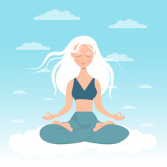 Beautiful girl during the meditation 