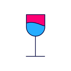 Filled outline Wine glass icon isolated on white background. Wineglass sign. Vector
