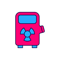 Filled outline Electric car charging station icon isolated on white background. Eco electric fuel pump sign. Vector