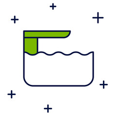 Filled outline Diving board or springboard icon isolated on white background. Vector