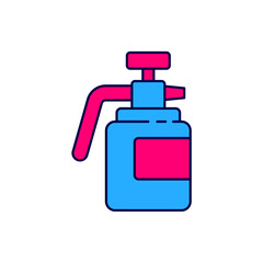 Filled outline Garden sprayer for water, fertilizer, chemicals icon isolated on white background. Vector