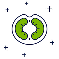 Filled outline Tomato icon isolated on white background. Vector