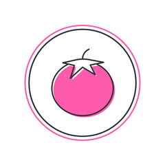 Filled outline Tomato icon isolated on white background. Vector