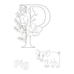 funny abc coloring page for kids