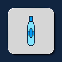 Filled outline Electronic cigarette icon isolated on blue background. Vape smoking tool. Vaporizer Device. Vector