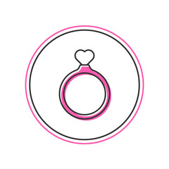 Filled outline Wedding rings icon isolated on white background. Bride and groom jewelry sign. Marriage symbol. Diamond ring. Vector