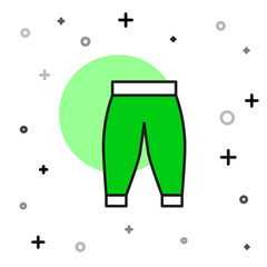 Filled outline Pants icon isolated on white background. Trousers sign. Vector