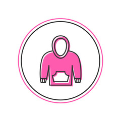 Filled outline Hoodie icon isolated on white background. Hooded sweatshirt. Vector