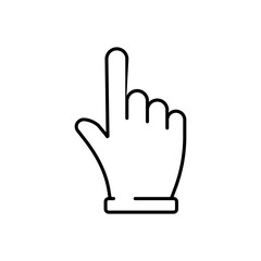 A simple linear cursor icon in the form of a human hand.