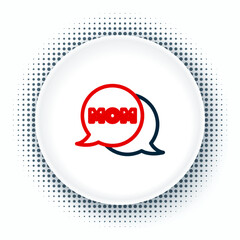 Line Speech bubble mom icon isolated on white background. Happy mothers day. Colorful outline concept. Vector