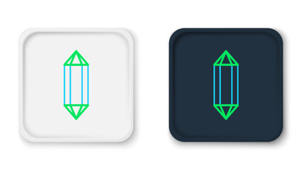 Line Gem stone icon isolated on white background. Jewelry symbol. Diamond. Colorful outline concept. Vector