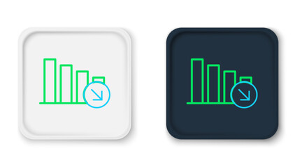 Line Financial growth decrease icon isolated on white background. Increasing revenue. Colorful outline concept. Vector